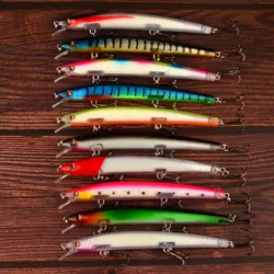 Señuelo Minnow duro artificial con anzuelos triples