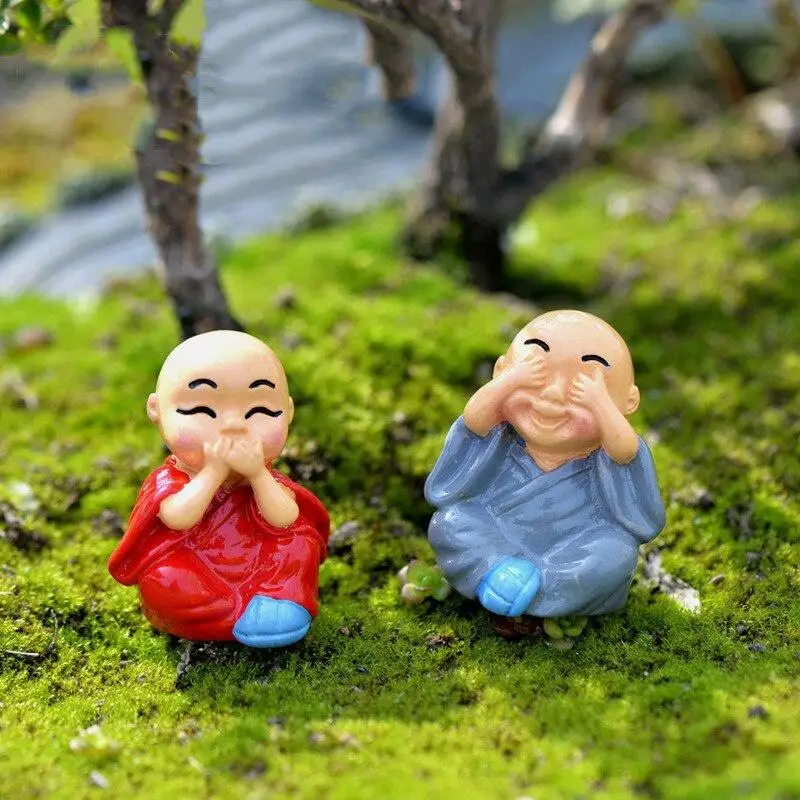 Figuras de monje budista de resina para micropaisajes DIY - imagen 3