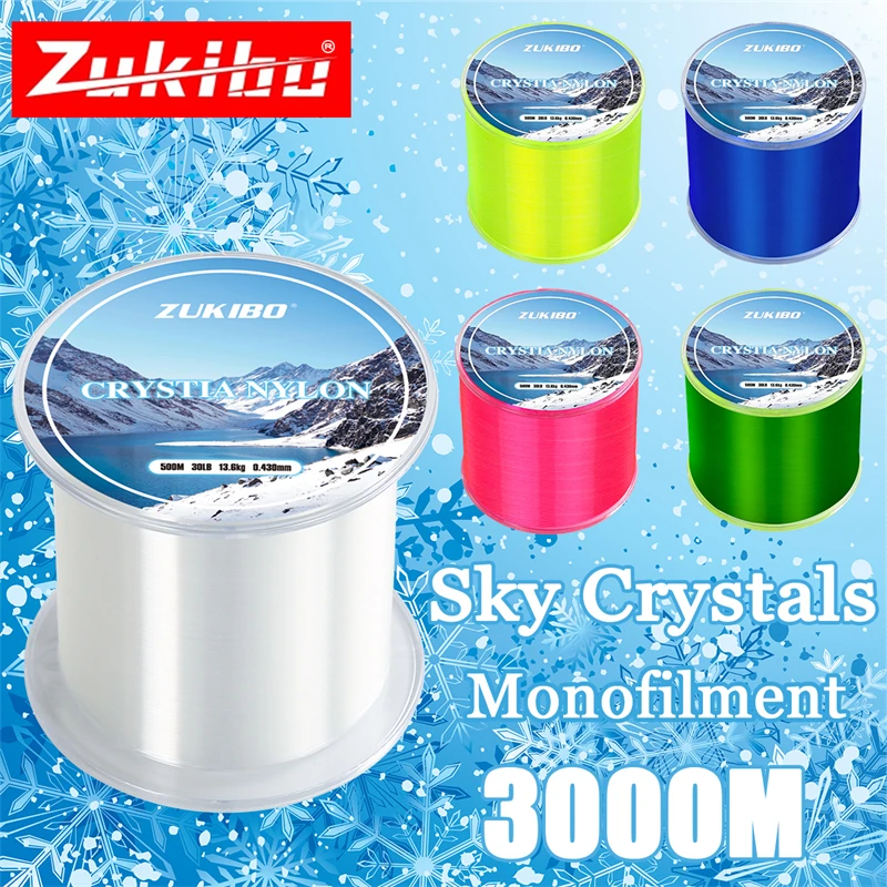 Zukibo Crystal Monofilamento - Línea de nylon de hundimiento rápido