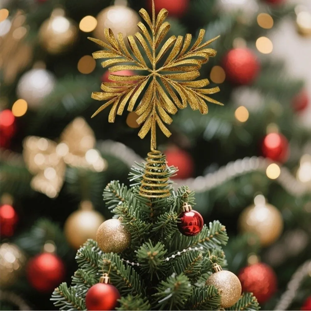 Adorno estrella árbol de Navidad hierro con brillantina hueco