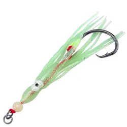 Señuelo de jigging en goma pulpo con falda brillante para atún y pargo