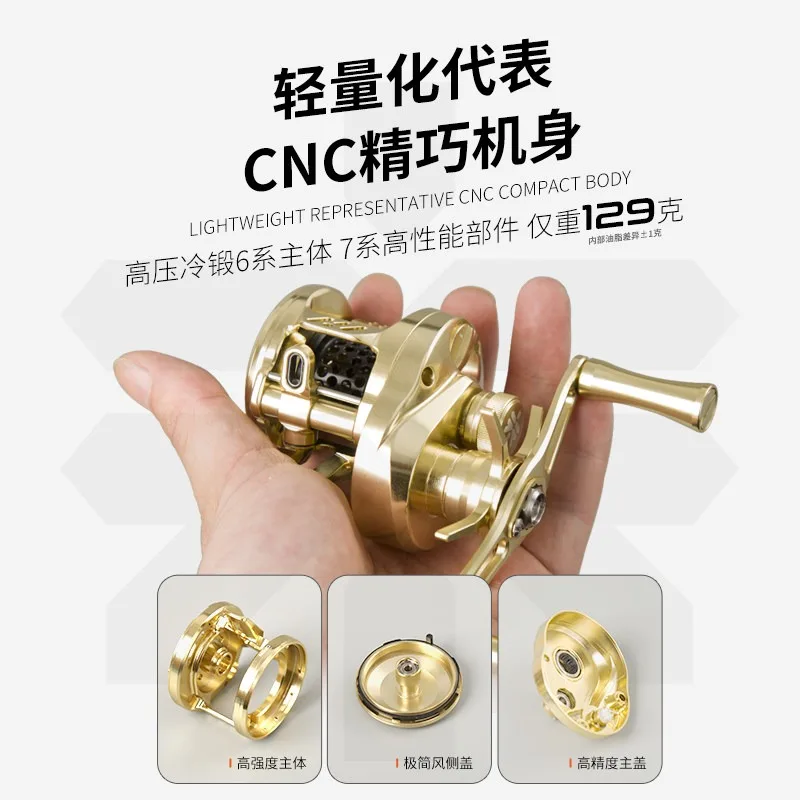 Molinete tambor CNC SEMBO con freno potente de aleación aluminio - imagen 3