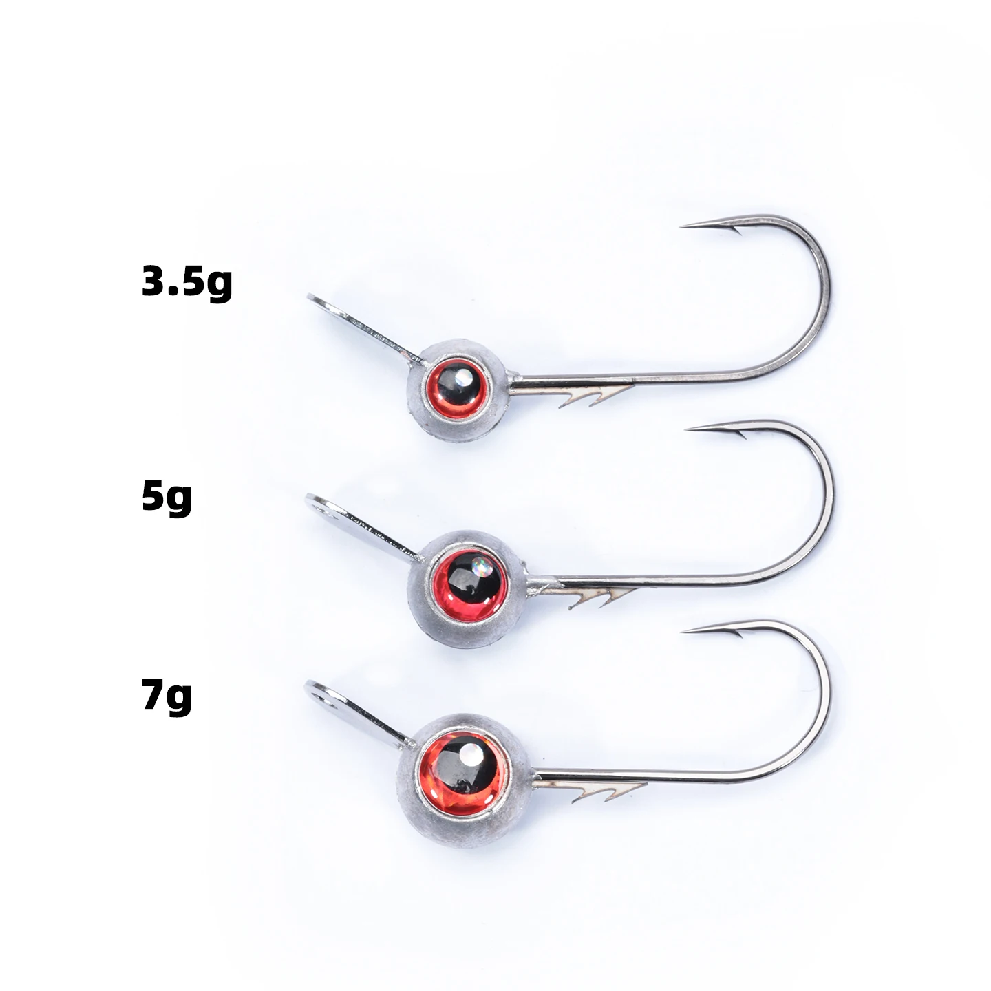 Anzuelos Jig Head de manivela con ojos rojos – para vinilo - imagen 5