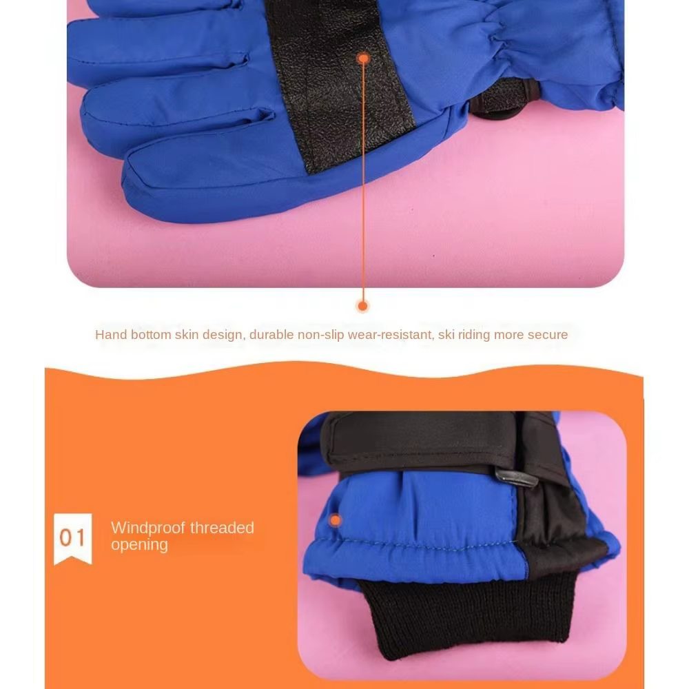 Guantes de esquí infantiles impermeables, cálidos y antideslizantes