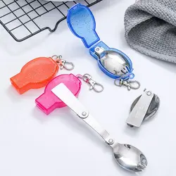 Cubiertos plegables de acero inoxidable para camping y viaje