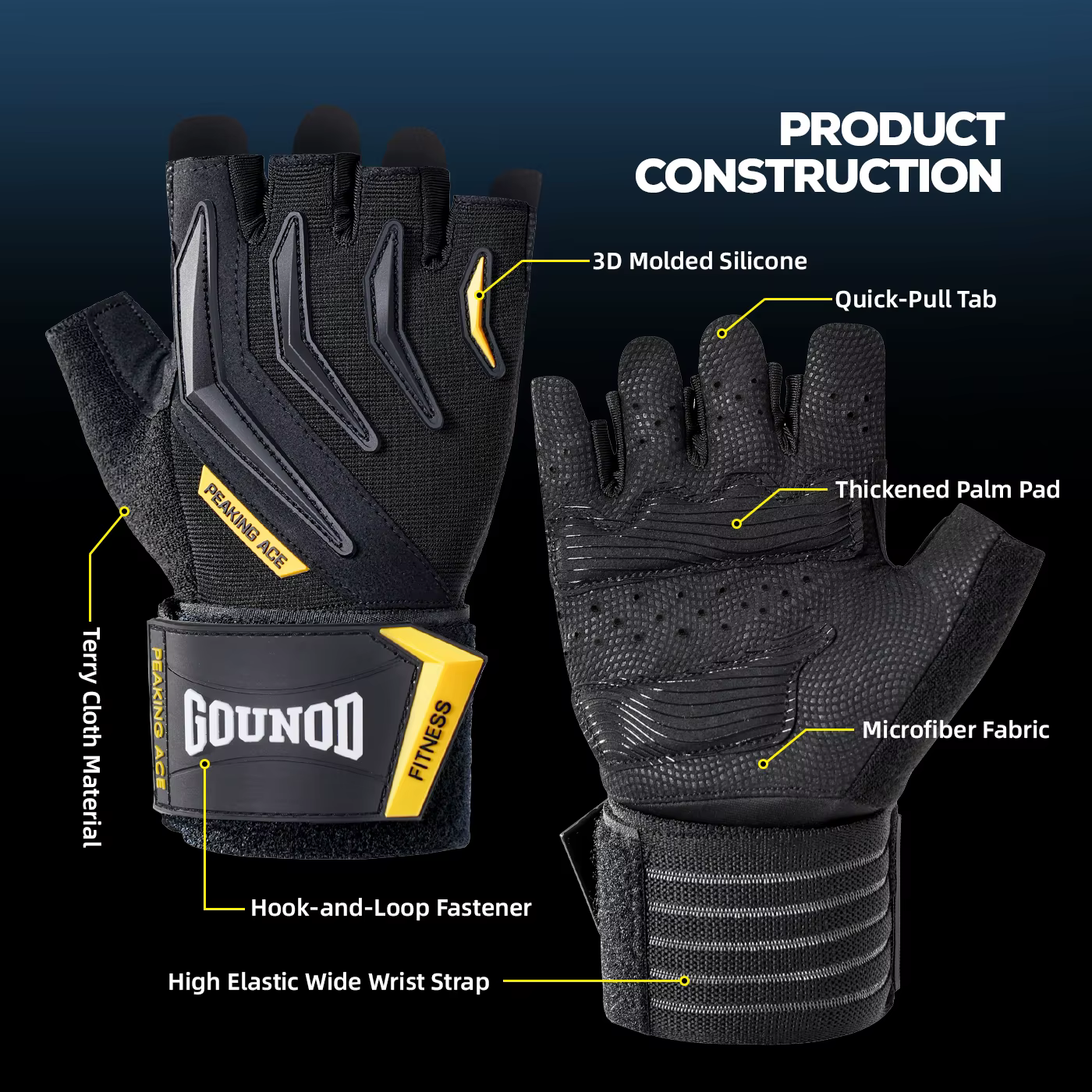 Guantes GOUNOD Antideslizantes de Silicona para Gimnasio - imagen 2