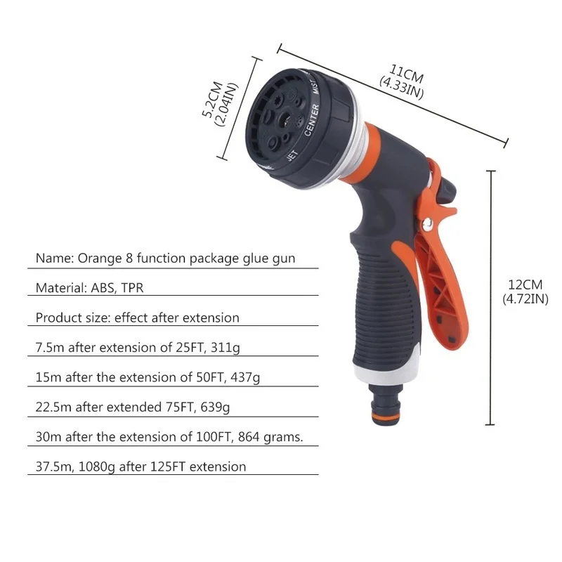 Pistola de agua alta presión para limpieza de equipamiento de pesca - Ajuste Regulable