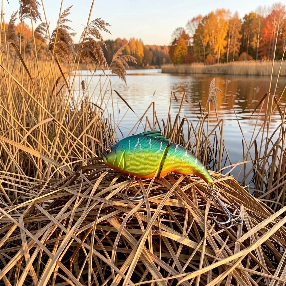 Señuelo flotante multiarticulado para lucio y lubina – Reflejo láser - imagen 4