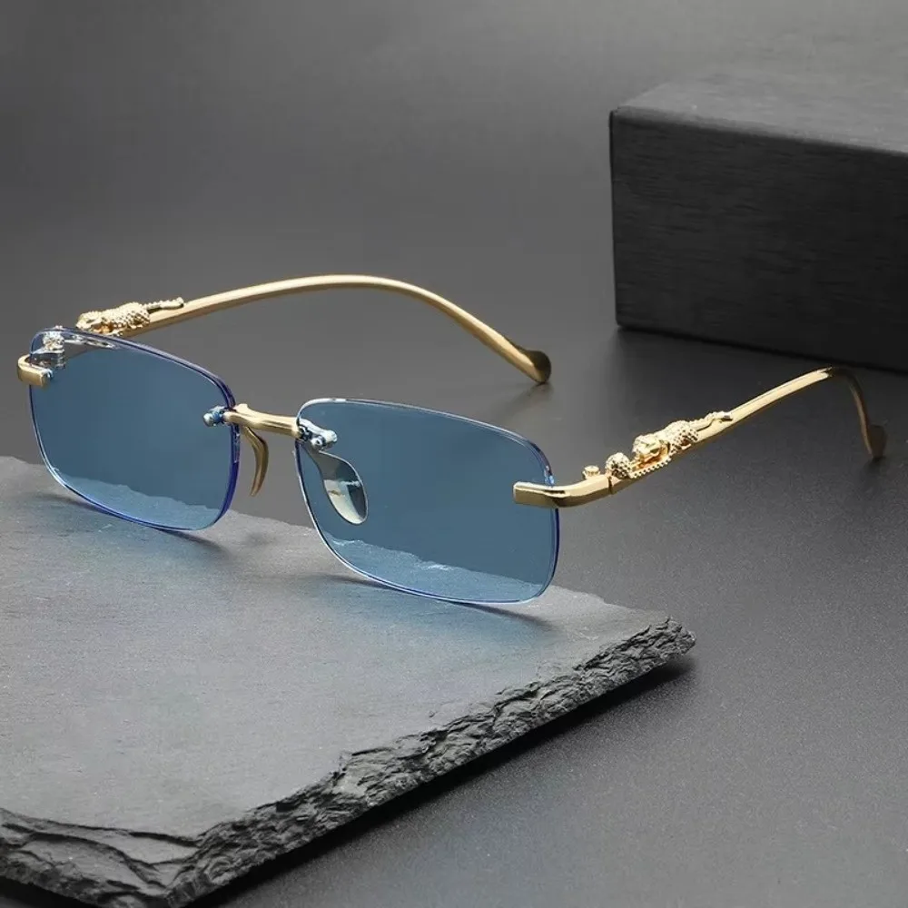 Gafas de sol UV400 cuadradas sin montura con corte de diamante - imagen 2