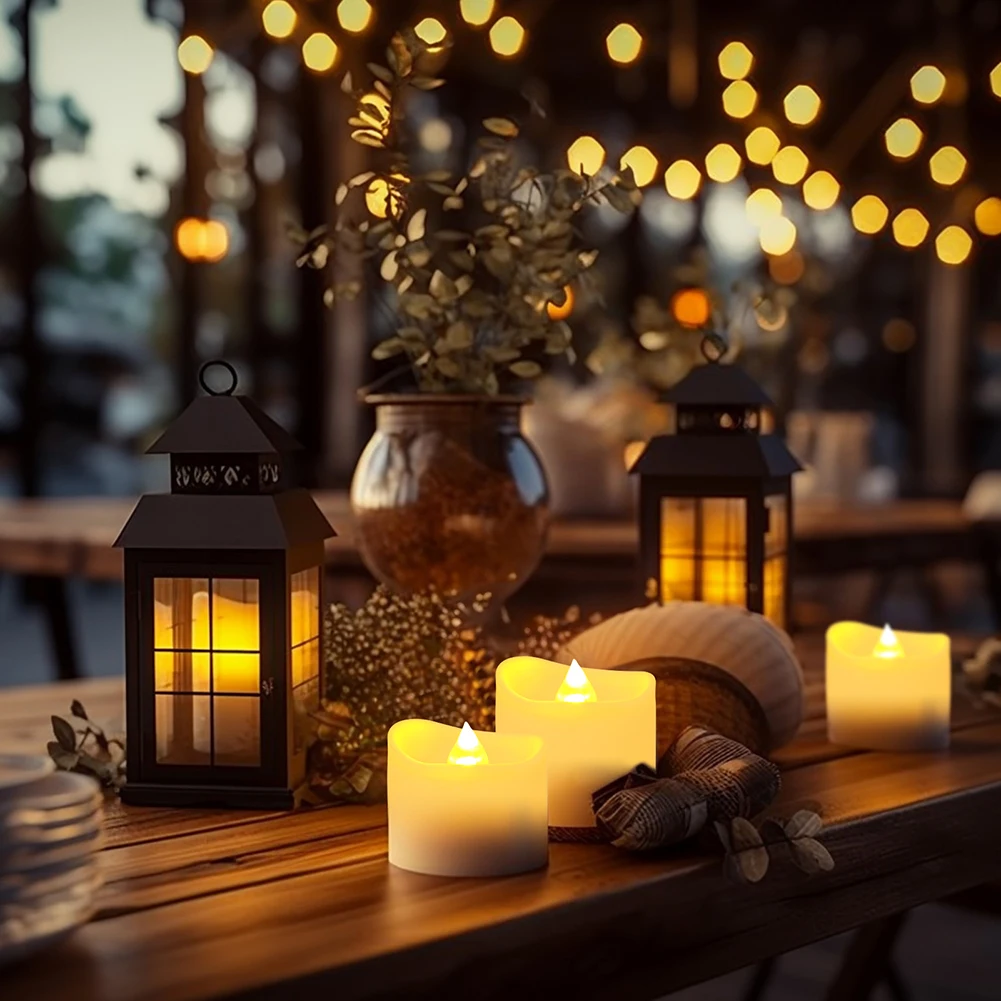 Velas LED sin llama parpadeantes con pilas para bodas - imagen 5
