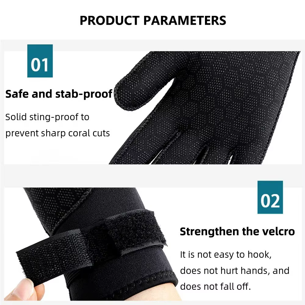 Guantes usados en actividad de snorkel