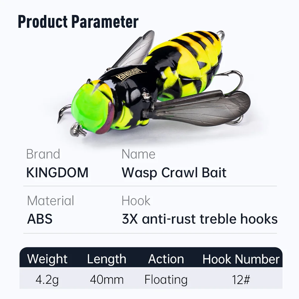 Wobblers Kingdom Wasp Crawl flotantes para lubina - imagen 5