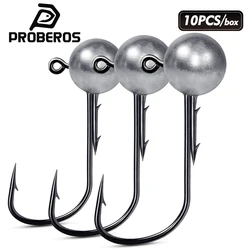 Anzuelos Jig Head lubina PROBEROS, cabeza redonda con púas vinilo