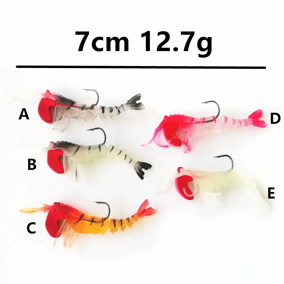 Señuelos de gambas silicona con cabeza plomo para trucha - imagen 5