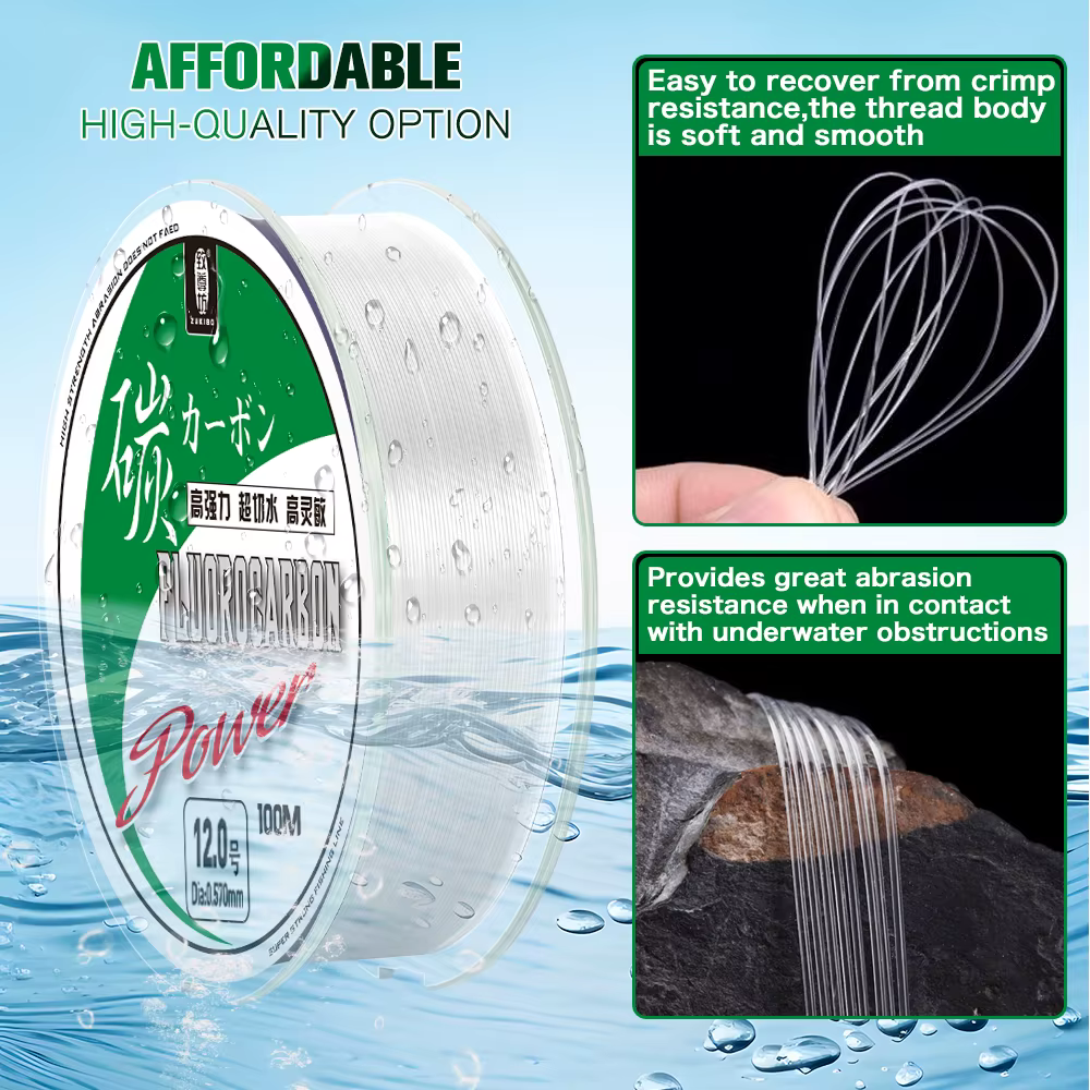 ZUKIBO Fluorocarbono Líder – Sedal para Pesca de Carpa - imagen 5