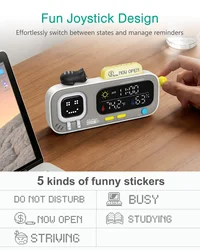 Reloj inteligente de escritorio con temperatura y humedad, doble pantalla