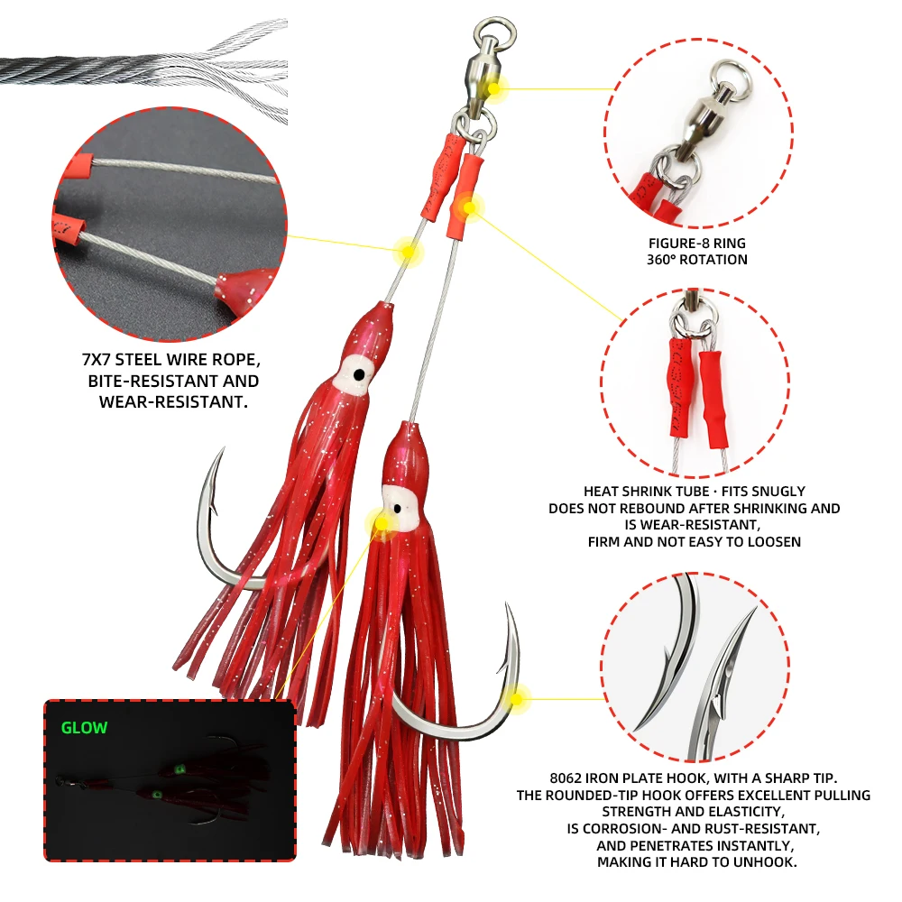 Anzuelo montado en jig