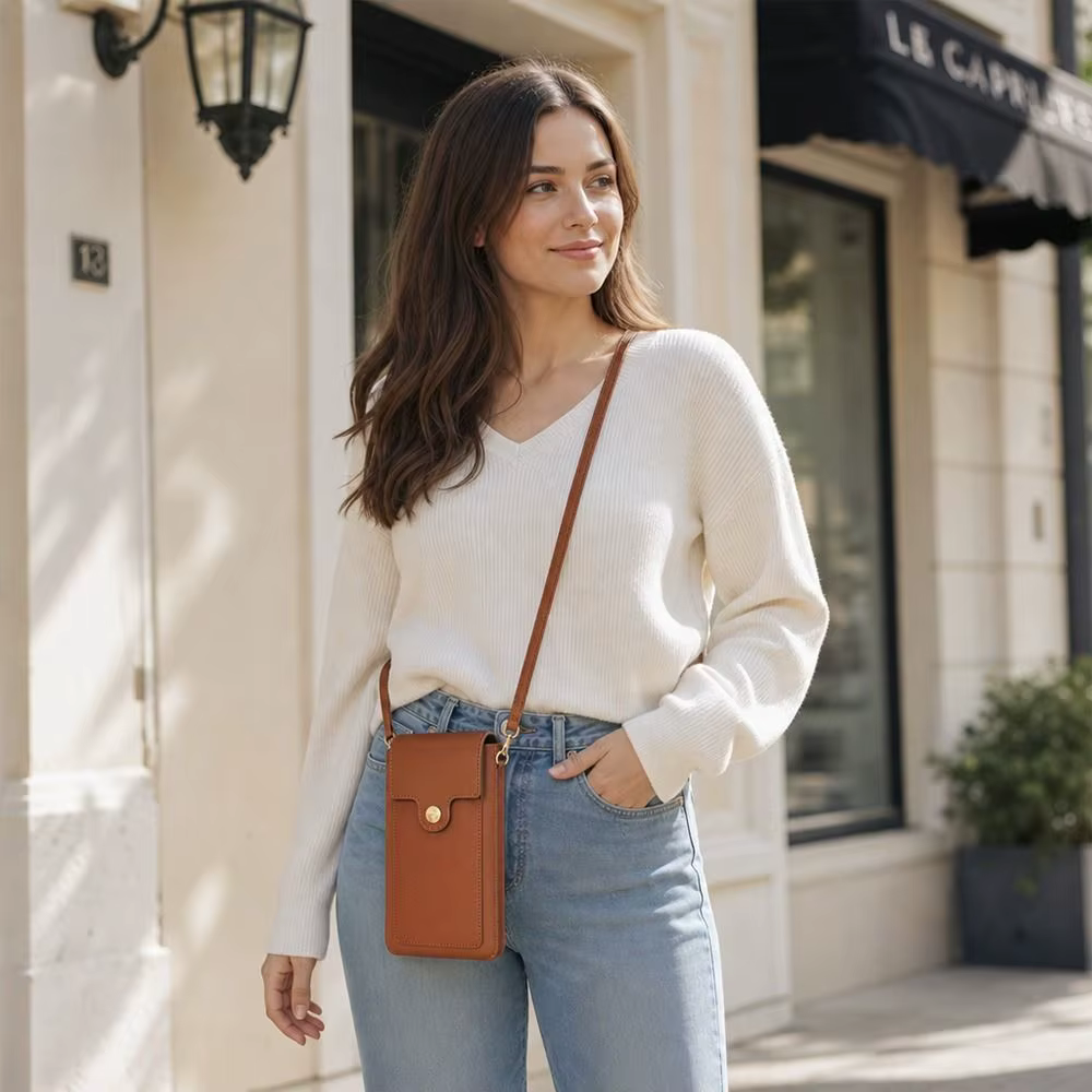 Bolso bandolera para móvil de cuero PU con pantalla táctil - imagen 2