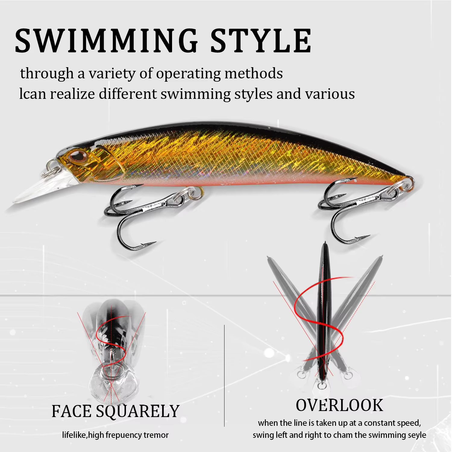 Crankbait Wobbler 11cm 15,6g hundido - imagen 2