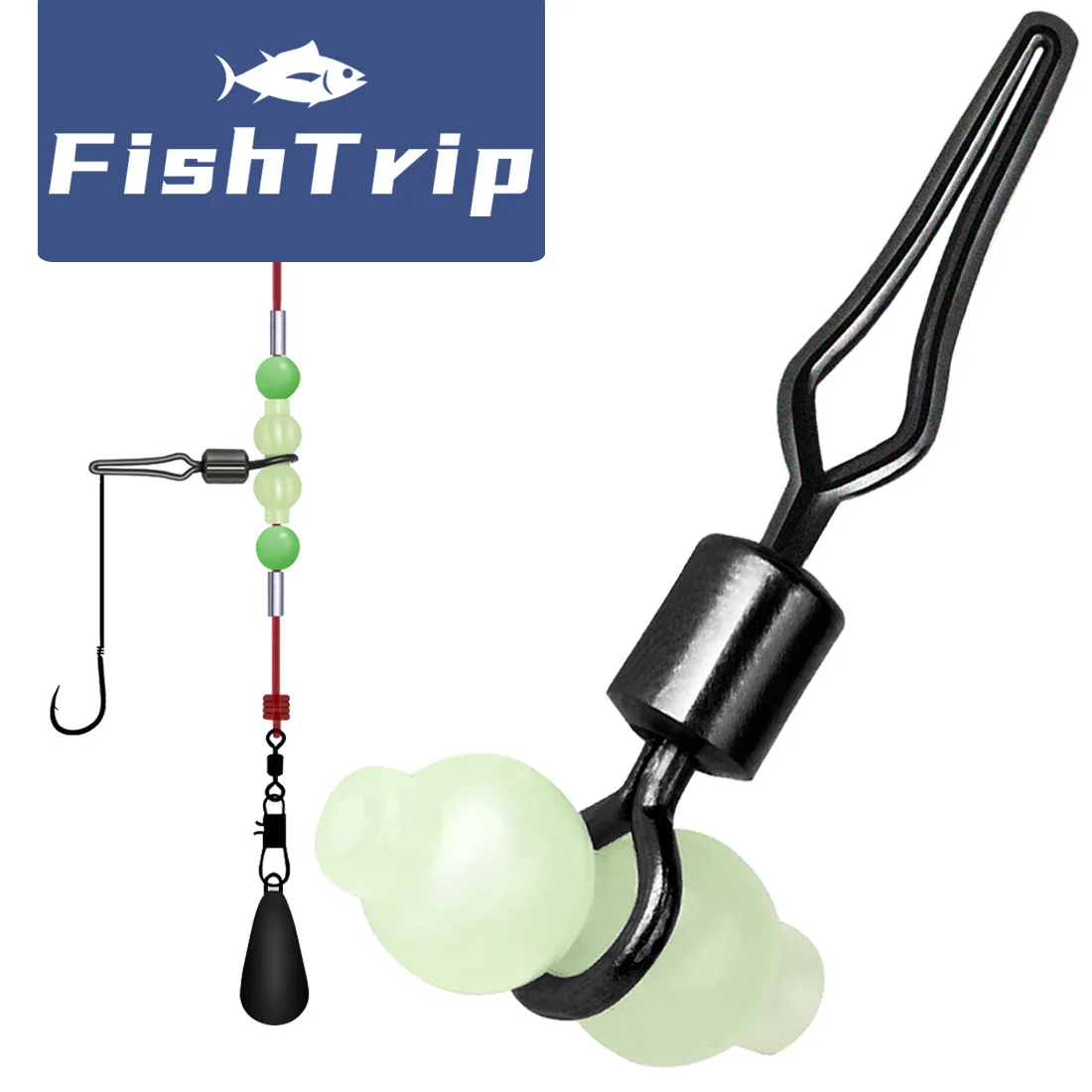 FishTrip 3 Vías - Giratorios de pesca con calabaza luminosa y cuentas