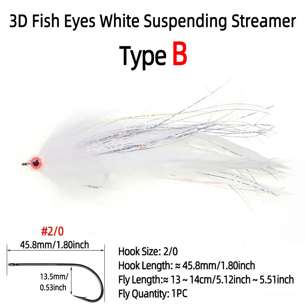 Bimoo Zonker Streamer suspending con ojos 3D para lubina y lucio - imagen 4
