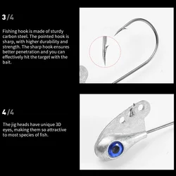 Anzuelos Jig Head VIB con púas y giratorio para aparejo Ned