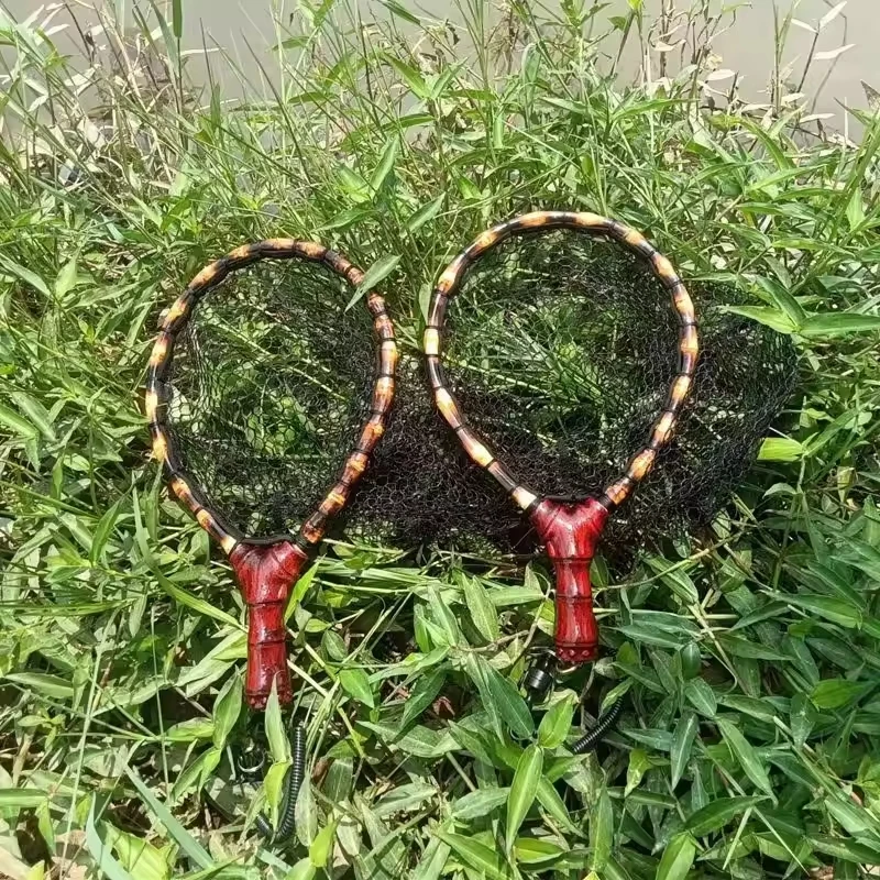 Mango de bambú artesanal para red de pesca con mosca - imagen 5