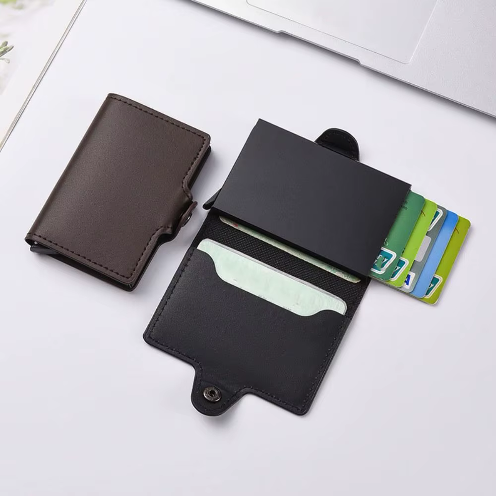 Tarjetero Hombre Cuero con Protección RFID – Cartera Minimalista Delgada - imagen 5