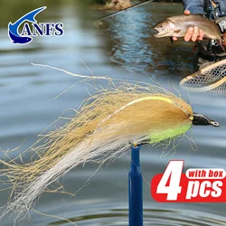 ANFS Moscas de pesca atadas a mano con anzuelos – Agua dulce y salada