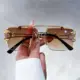 Gafas de sol sin montura doble puente guepardo UV400 con degradado - imagen 4