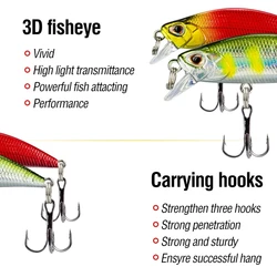 Señuelo minnow Wobbler jerkbait para trucha y lubina de plástico