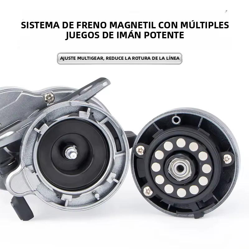Carrete de pesca DEUKIO con freno y manivela de aluminio - imagen 3