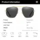 Gafas de sol UV400 montura metálica gran tamaño poligonales