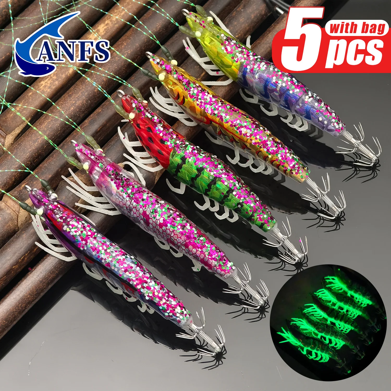 ANFS señuelos híbridos para sepias y pulpos con calamar - imagen 3