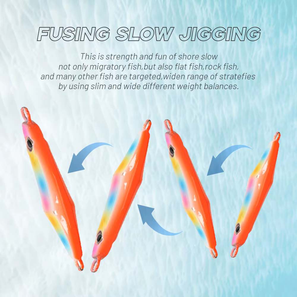 TOLU Señuelo Vertical Metal Hundimiento Lento Ojos 3D - Pesca en Mar - imagen 5