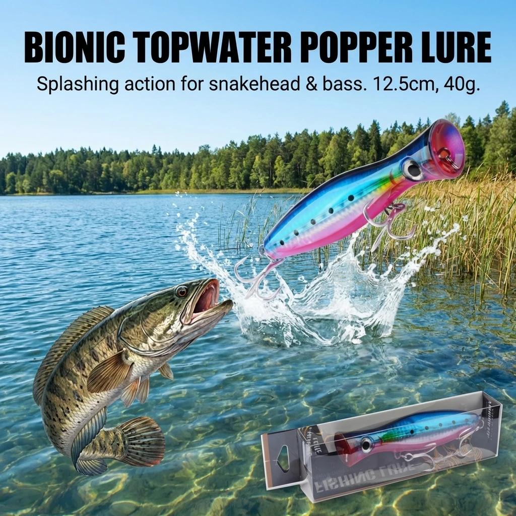 Señuelo Topwater Popper para lubina: biónico de superficie - imagen 2
