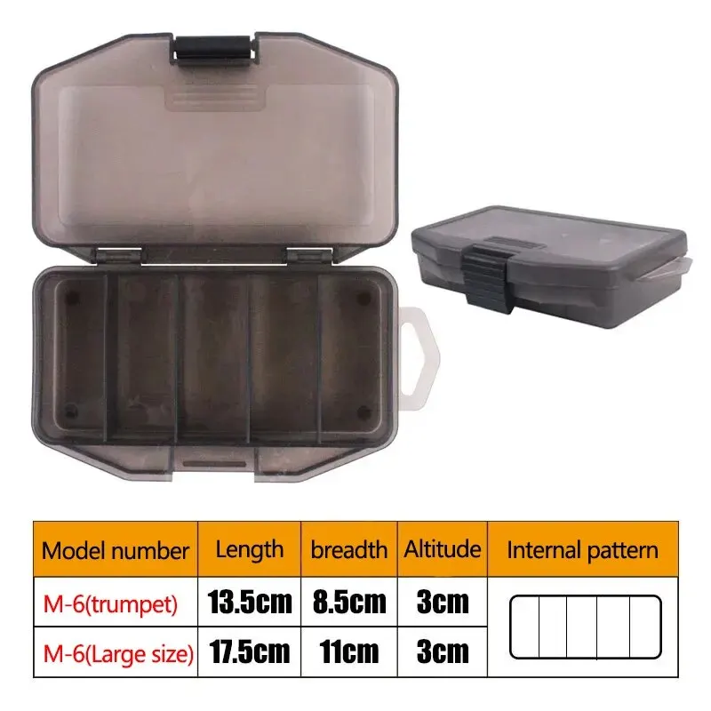 Burle caja de pesca visible gris con señuelo y anzuelos - imagen 4