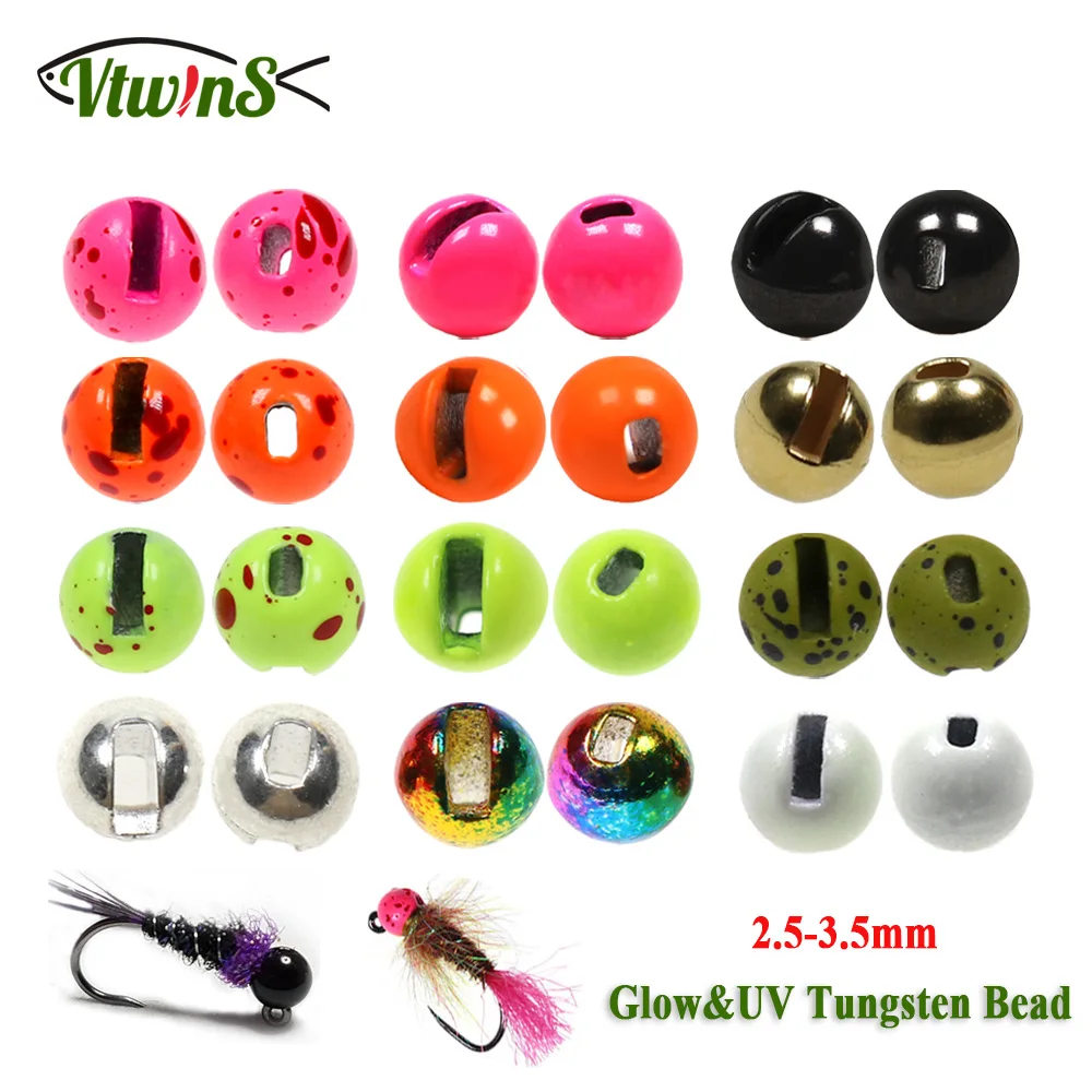 Cuentas hundimiento rápido ranuradas multicolor Vtwins para moscas - imagen 3