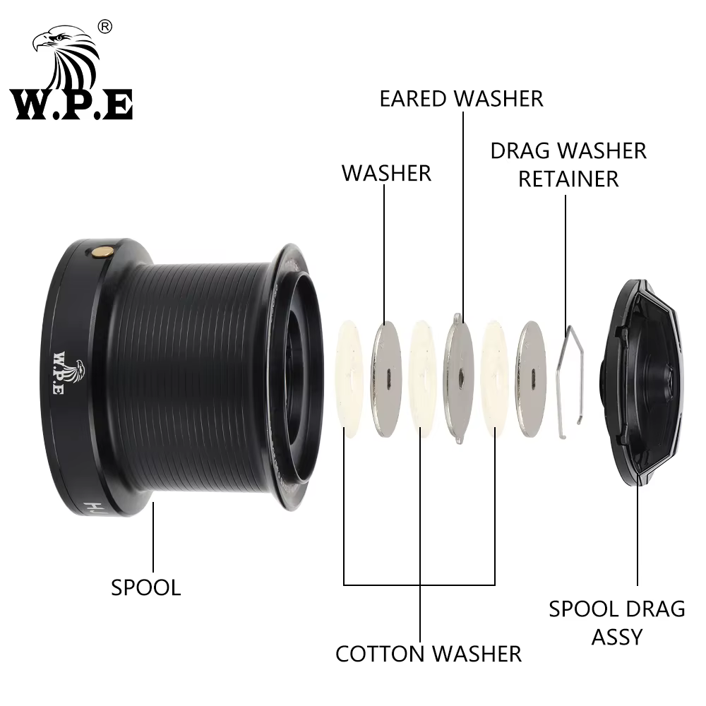 W.P.E HJ 12000/14000 Carrete de Carpa 7+1 Rodamientos - imagen 5