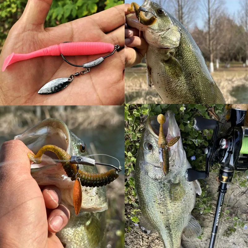 Jig head con spinner y anzuelo