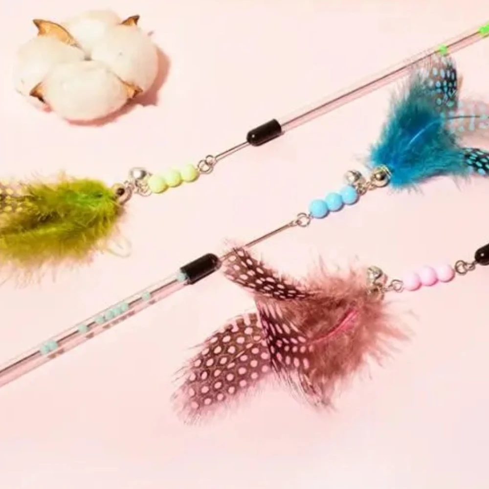Juguete interactivo con plumas para gatos – palo retráctil - imagen 5