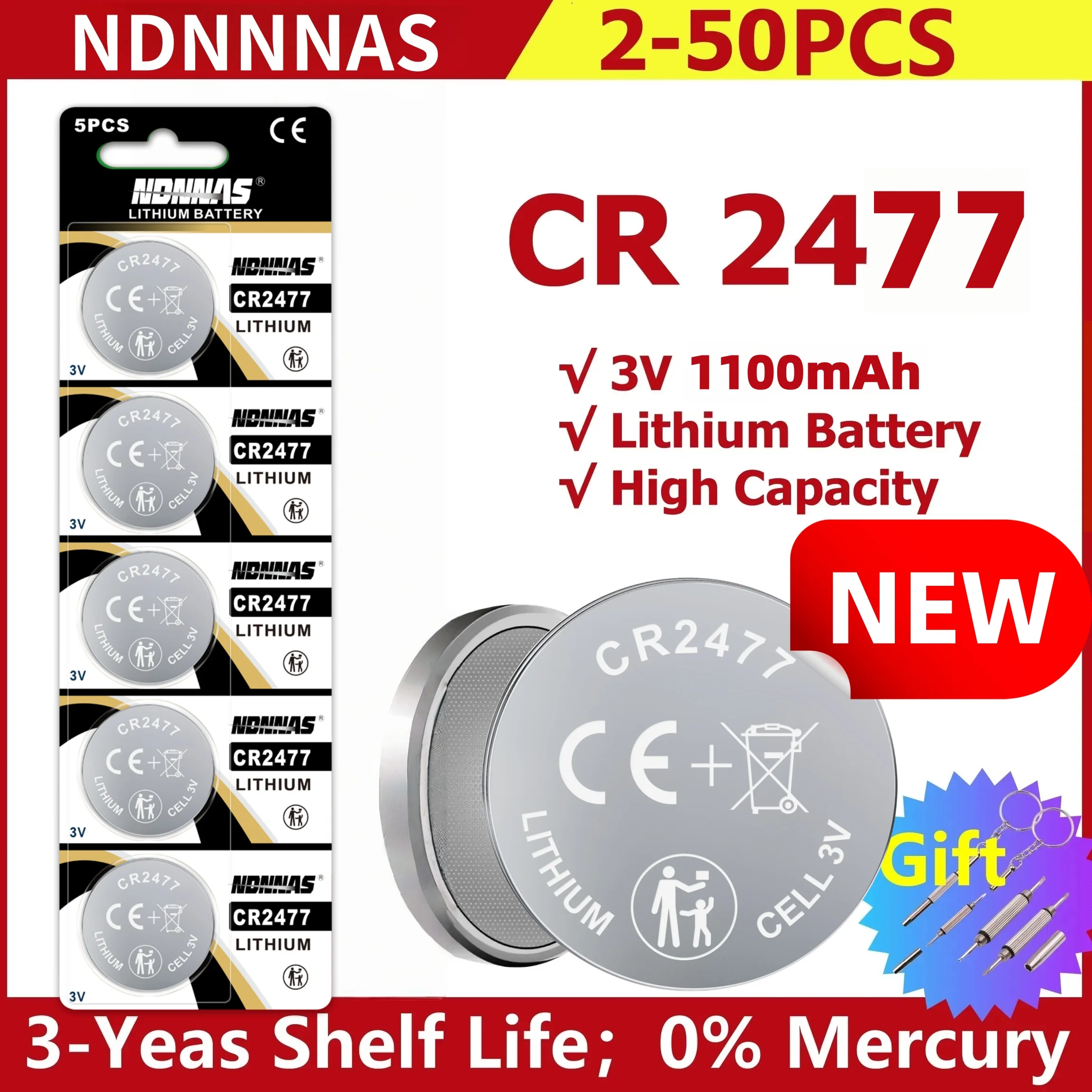 Baterías CR2477 en pack