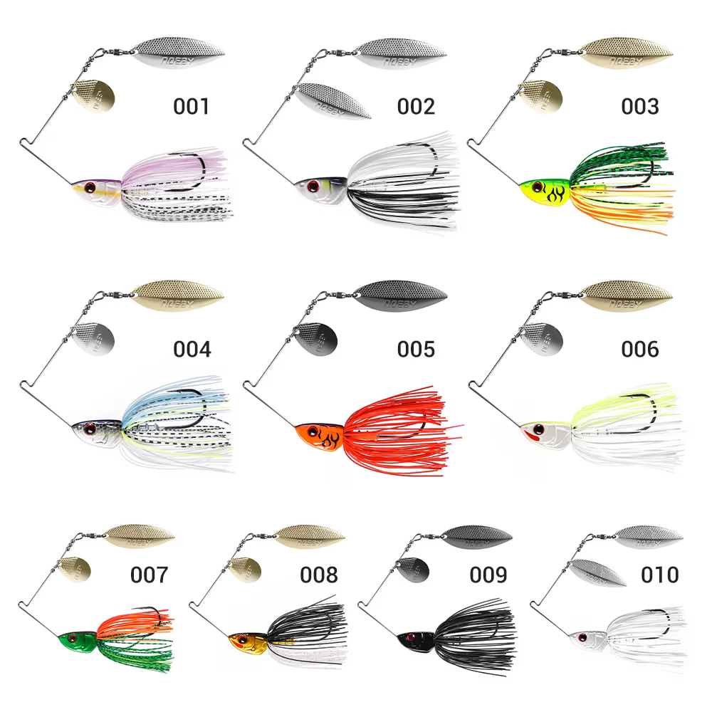 NOEBY Spinnerbait Bass – Double Willow Blade Spoon con Needle Swim - imagen 3