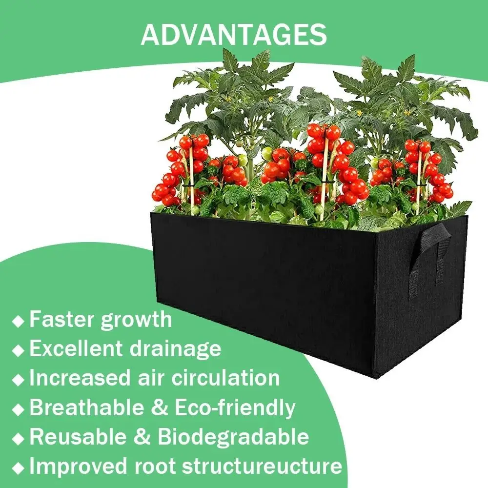 Bolsa de cultivo de fieltro con asas rectangular para verduras - imagen 5