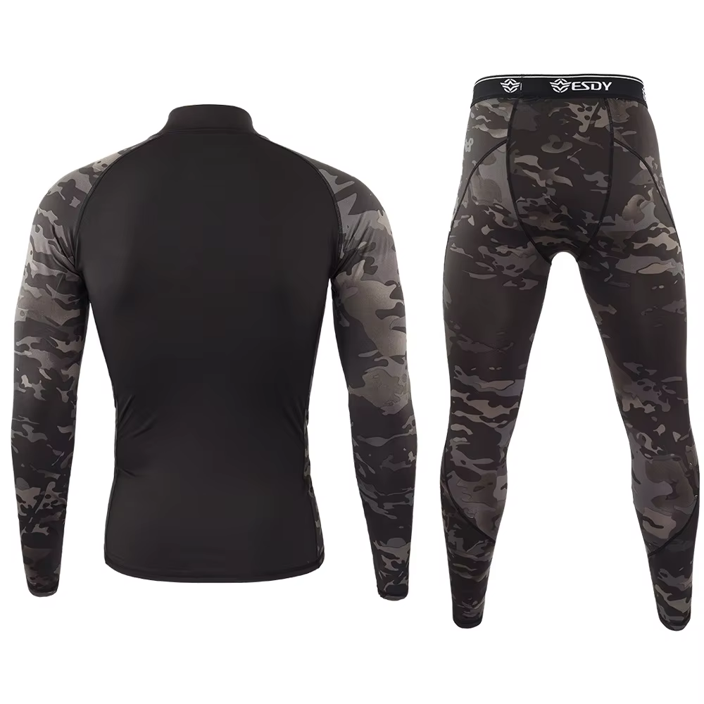 Ropa interior térmica camuflaje para hombre pesca secado rápido