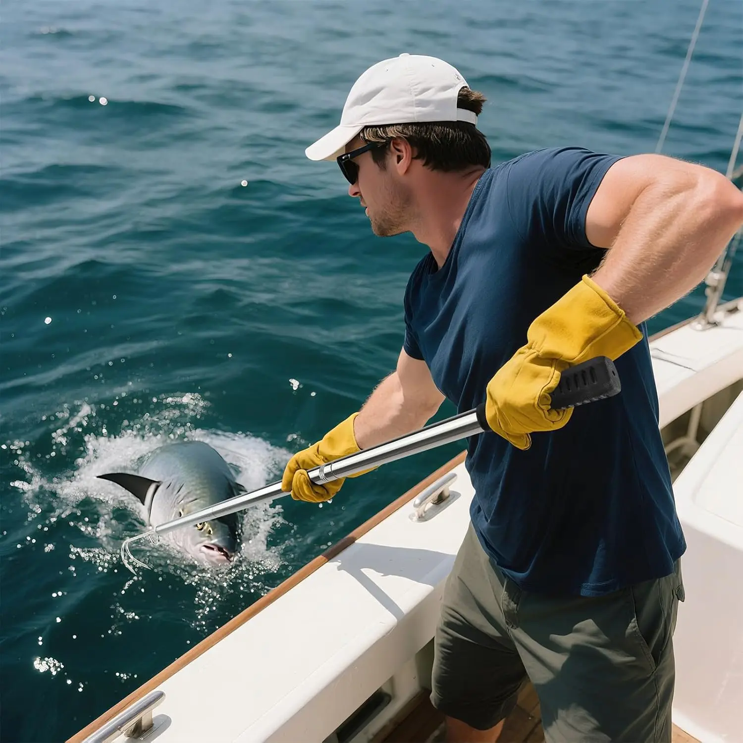 Anzuelo en acción durante pesca de altura