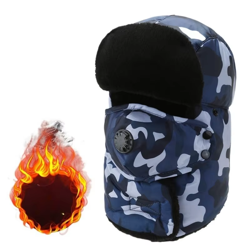 Gorro de pesca hombre térmico terciopelo camuflaje invierno caliente - imagen 2