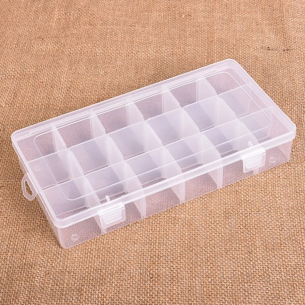 Caja de señuelos PP transparente con divisores ajustables para pesca - imagen 4