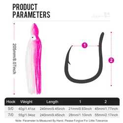 Jig pulpo TEASER HK034 con anzuelo de jigging y púas vástago largo