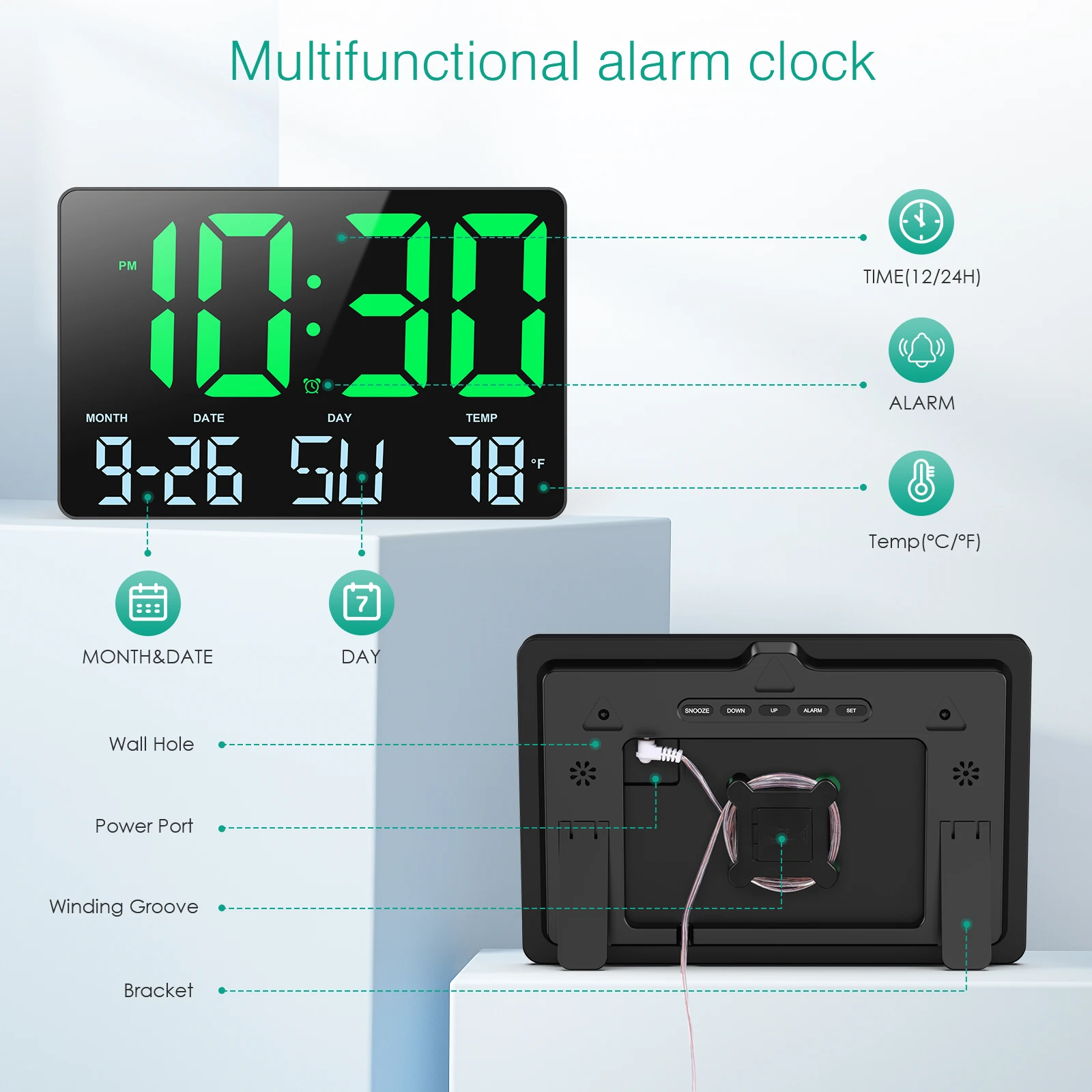 Control remoto inalámbrico para ajustar el reloj